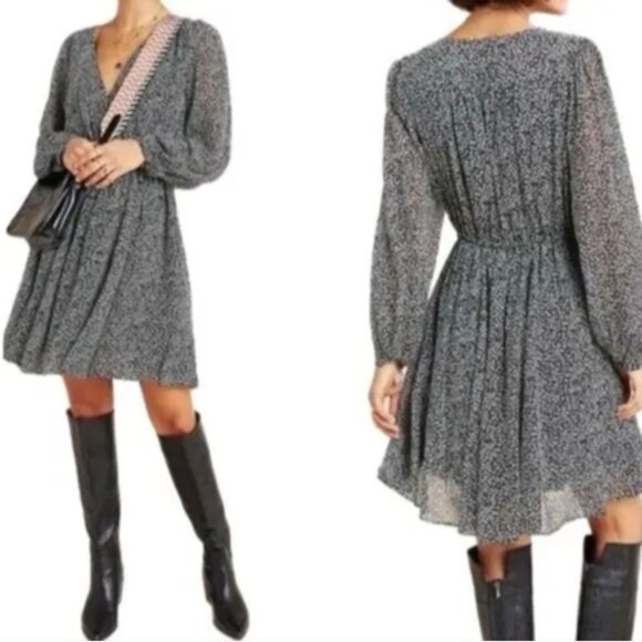 Maeve Anthropologie Carolyn Dress Leopard Print Wrap Fall Spring Size Medium - Picture 2 of 16